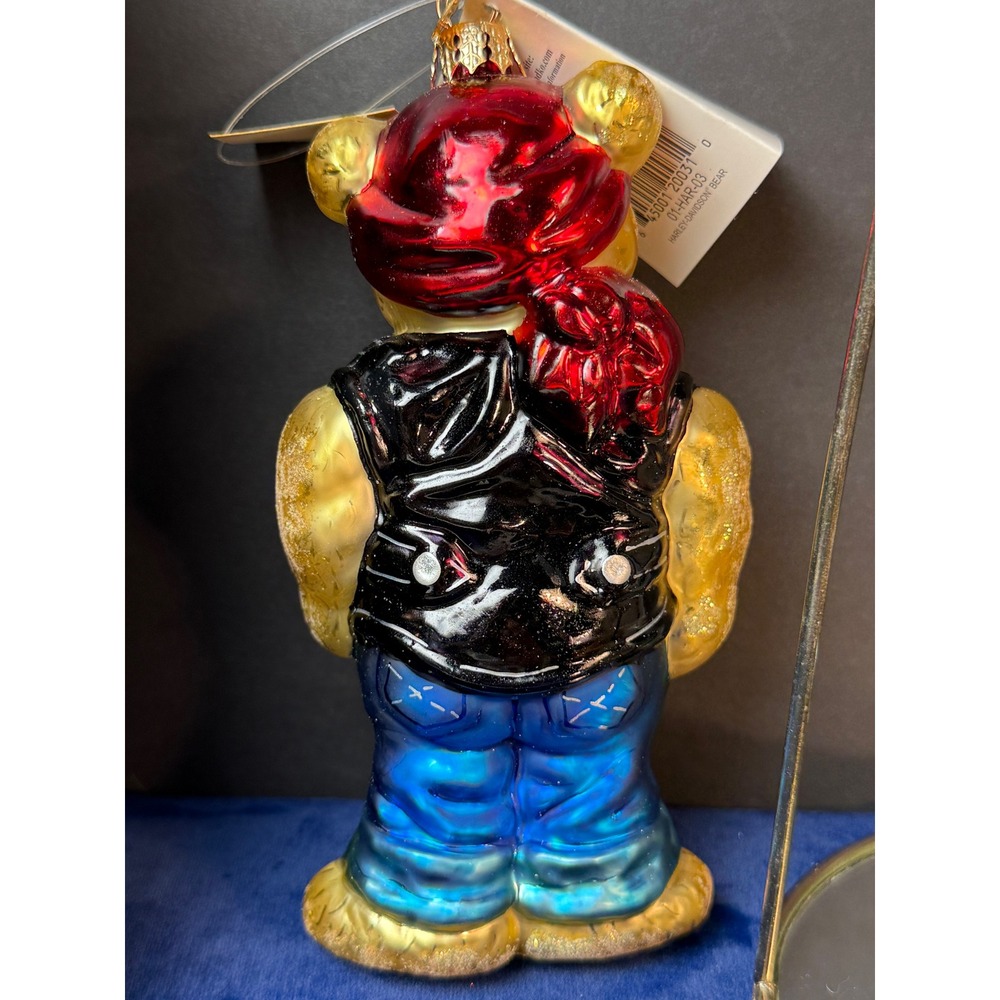 Christopher Radko Harley Davidson Bear Ornament Motorcycle Biker Teddy - Picture 4 of 11